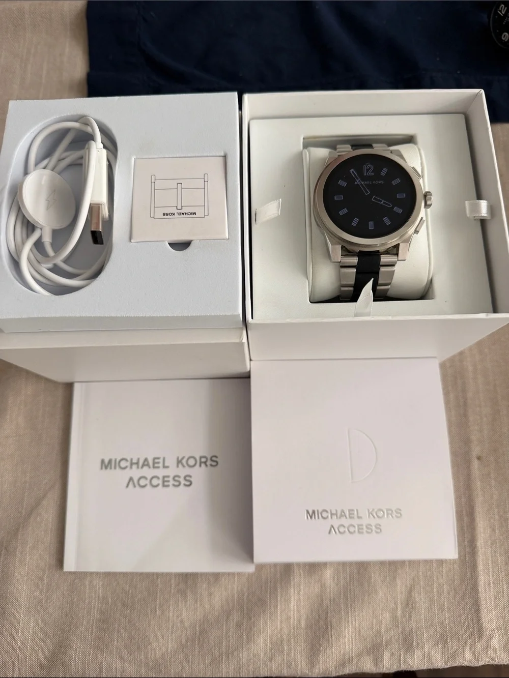 Michael Kors Access Silver-Tone Smartwatch with touchscreen, Two-Tone Bracelet
